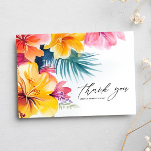 Carte De Remerciements Hibiscus Tropical Floral Destination Mariage