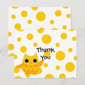 Carte De Remerciements Hibou jaune (Devant / Derrière)