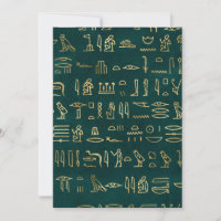 Hiéroglyphes Égyptiens Vert Doré Égypte Ancienne