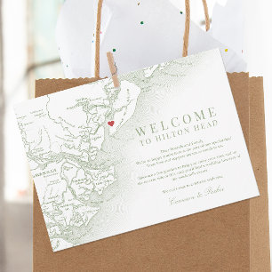 Carte De Remerciements Hilton Head Sage Green Mariage Bienvenue Itinérair