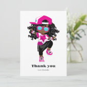 Carte De Remerciements Hip hop Fille Anniversaire (Debout devant)