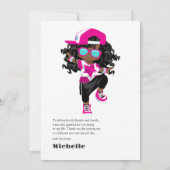 Carte De Remerciements Hip hop Fille Anniversaire (Dos)