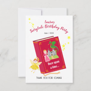 Carte De Remerciements Histoires de contes de fées Fête d'anniversaire fi