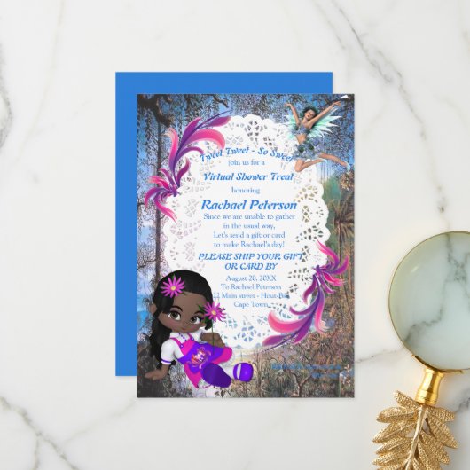 Carte De Remerciements Histoires de contes d'Imaginaires dans les forêts (Devant/Arrière en situation)