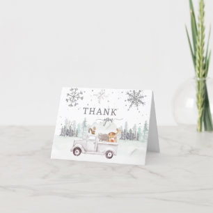 Carte De Remerciements Hiver Baby shower de flocon des neiges