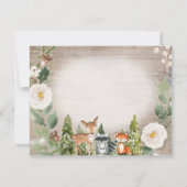 carte de remerciements Hiver Bois Animal Blanc Flo (Dos)