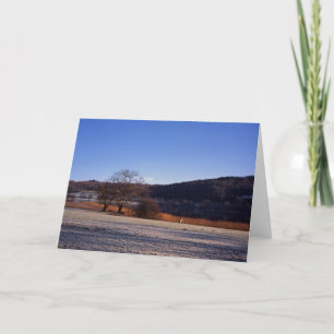 Carte De Remerciements Hiver Eau Esthwaite Cumbria Angleterre