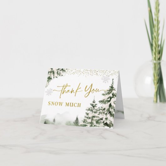 Carte De Remerciements Hiver Forêt de l'Onederland Premier anniversaire p (Devant)