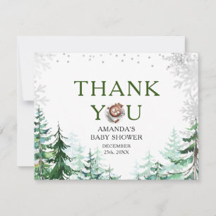Carte De Remerciements Hiver Il Fait Froid Dehors Forêt Chocolat Chaud Ne