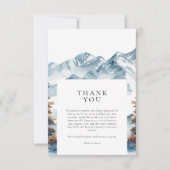Carte De Remerciements Hiver Montagnes Pine Tree Mariage (Devant)