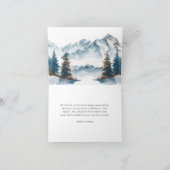 Carte De Remerciements Hiver Montagnes Pine Tree Mariage (Intérieur)