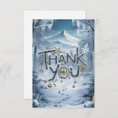 Carte De Remerciements Hiver Simple Beau Joyeux Joyeux Vacances (Devant / Derrière)