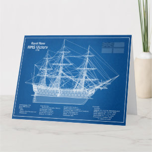 Carte De Remerciements HMS Victory - Plan de plan des navires ABD