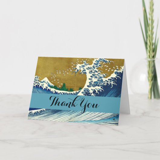 Carte De Remerciements Hokusai Grande Vague Japon Océan Vintage (Devant)