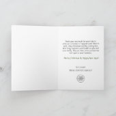 Carte De Remerciements Holly Berry Wreath Noël de Noël (Intérieur)