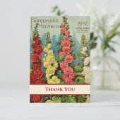 Carte De Remerciements Hollyhocks Red Peach Yellow Cream 1902 Seed Packet (Debout devant)