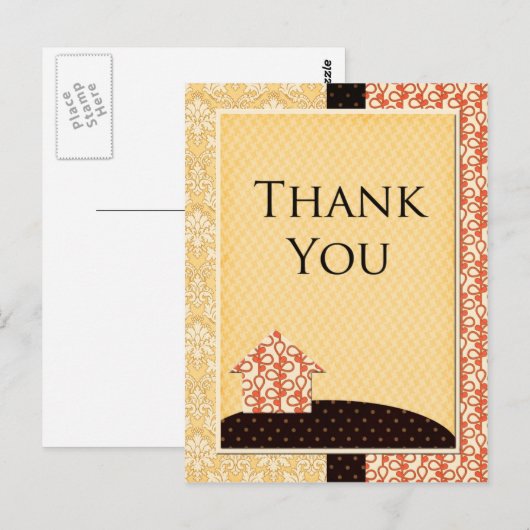 Carte de remerciements Homespun (Devant / Derrière)