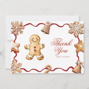 Carte De Remerciements Homme en pain d'épices Baby Shower de Noël