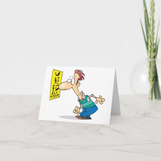 Carte De Remerciements Homme Lecture D'Un Oeil (Devant)