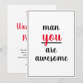 Carte De Remerciements Homme Tu Es Un Géant Gésture Homme (Devant / Derrière)