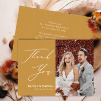 Honey Gold Elegant Script Mariage photo moderne