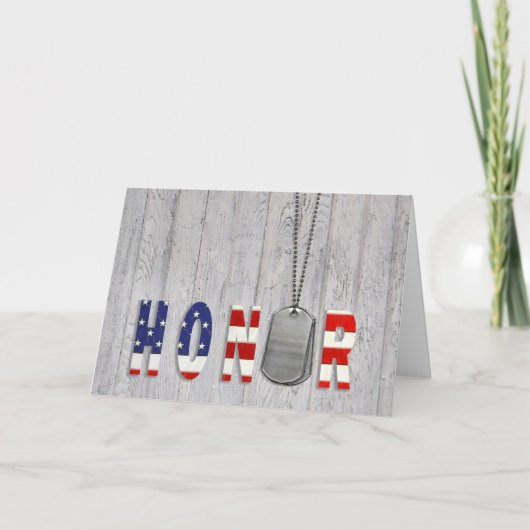 Carte De Remerciements Honneur militaire d'étiquettes de chien (Devant)