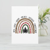 Carte De Remerciements Hope Peace Love Joy Rainbow Christmas (Debout devant)