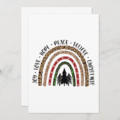 Carte De Remerciements Hope Peace Love Joy Rainbow Christmas (Devant / Derrière)
