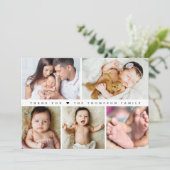Carte De Remerciements Horizontal Baby Girl Photo Collage Douche (Debout devant)