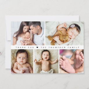 Carte De Remerciements Horizontal Baby Girl Photo Collage Douche