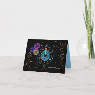 Carte De Remerciements Horloge de minuit turquoise