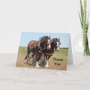 Carte De Remerciements Horse Clydesdale Ferme photo