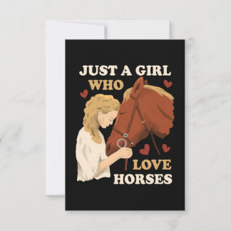 Carte De Remerciements Horse Lover A Girl Who Loves Horses