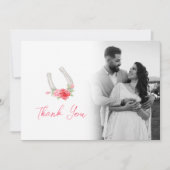 Carte De Remerciements Horses and roses monogram wedding Photos QR Code (Devant)