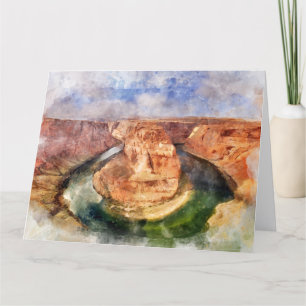 Carte De Remerciements Horseshoe Bend in Grand Canyon aquarelle