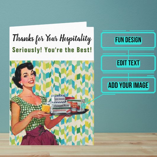 Carte De Remerciements Hospitalité vintage