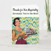 Carte De Remerciements Hospitalité vintage (Devant)