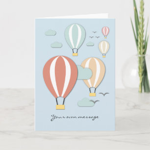 Carte De Remerciements Hot Air Balloons Papercut Style