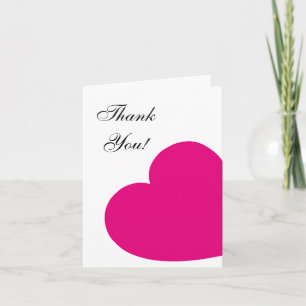Carte De Remerciements Hot Pink Heart Thank You