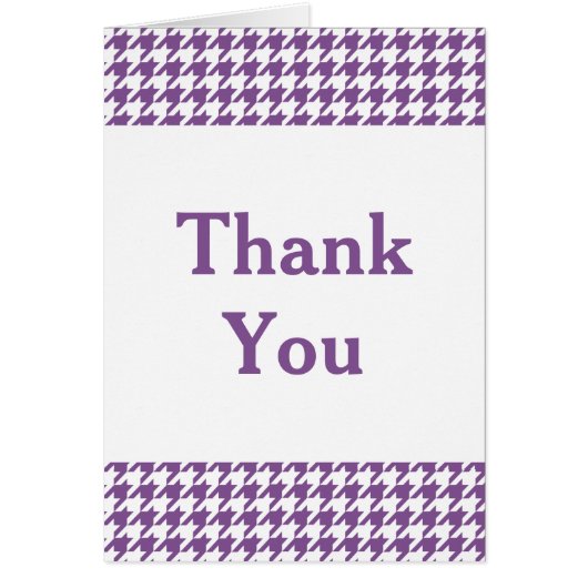 Carte de remerciements Houndstooth violet (Devant)