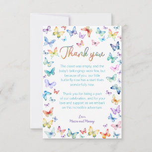 Carte De Remerciements https://www.zazzle.com/butterfly_baby_shower_photo