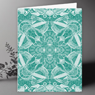 Carte De Remerciements Hummingbirds Mandala Art Blank