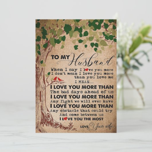 Carte De Remerciements Husband To My Husband I Love You More (Debout devant)