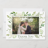 Carte De Remerciements Hydrangea Blanc Floral Photo Mariage plat (Devant)