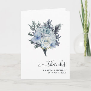 Carte De Remerciements Hydrangea Bleu et Mariage Photo Th Lavande Claire