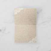 Carte De Remerciements Hydrangea Bleu Rustique Laçage & Toile de Jute Mer (Intérieur)