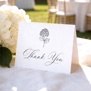 Carte De Remerciements Hydrangea Charbon de Mariage Photo Classique