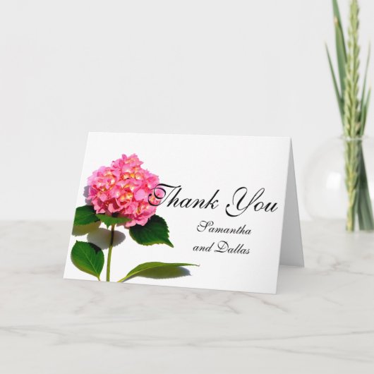 Carte De Remerciements Hydrangea rose fleur rose (Devant)
