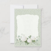 Carte De Remerciements Hydrangeas Blanches Petits Points Vert Sauge Vinta (Dos)