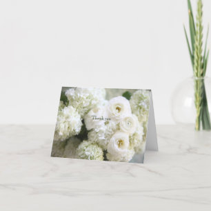 Carte De Remerciements Hydrangeas blancs et ranunculus